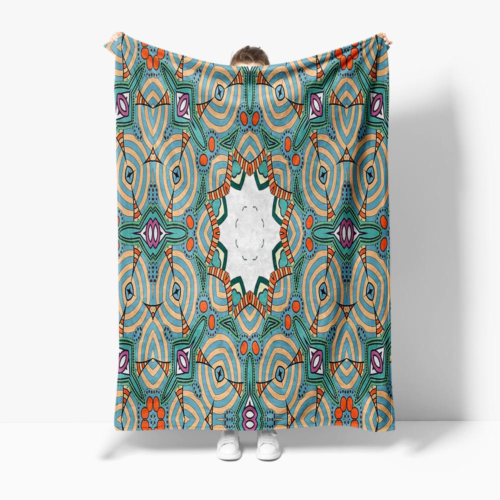 

Vibrant Colorful Paisley Tribal Geometric Print Throw Blanket Sofa Bed Decorative Cushion Cover Gift 75x100cm