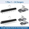2pcs Men's Essential Tie and Belt Rack, Suitable for Closet Organization and Storage, Sturdy Wooden Belt and Tie Organizer