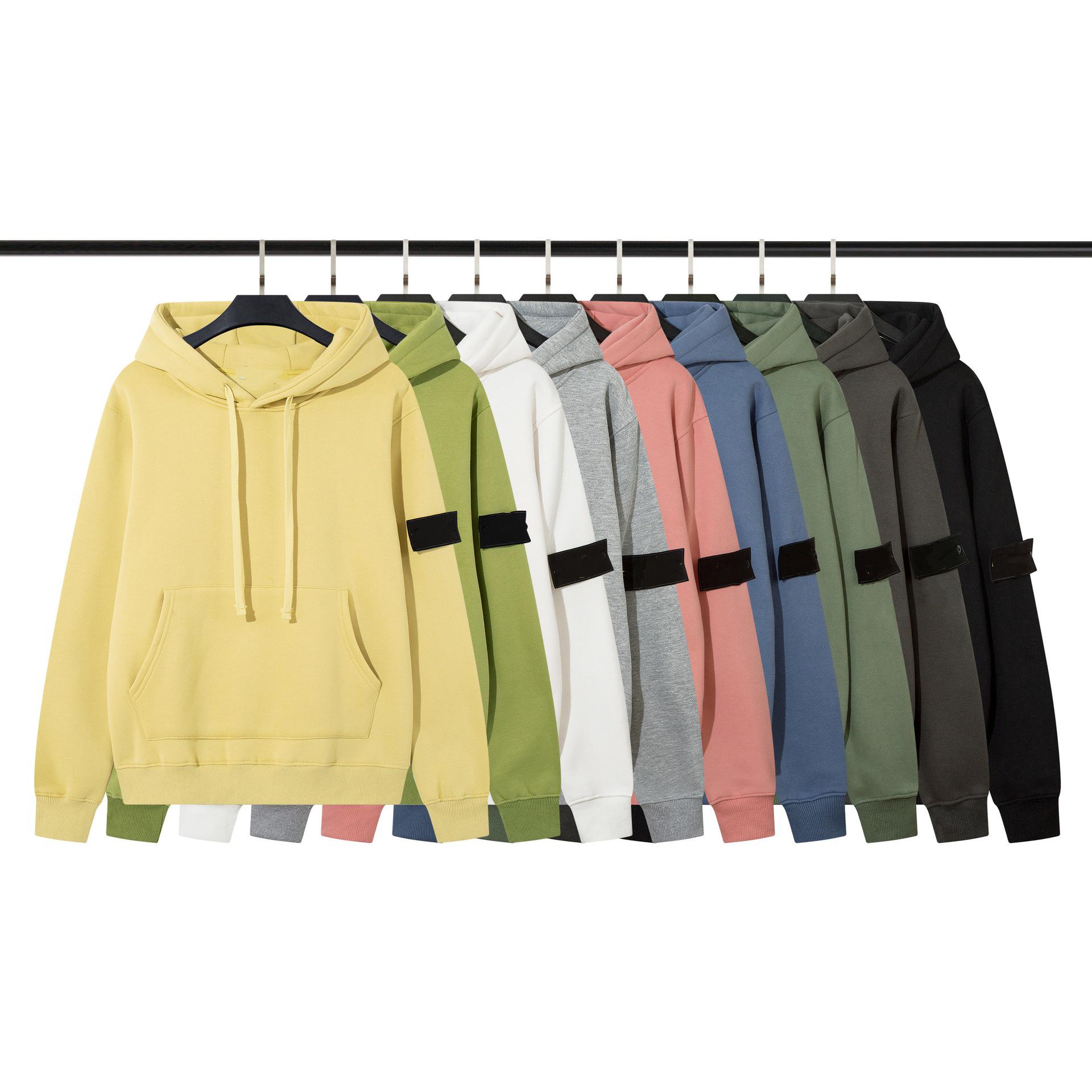 2023 Trendy European & American Fleece-Lined Hoodie Jacket - Solid Color, Unisex for Couples XL