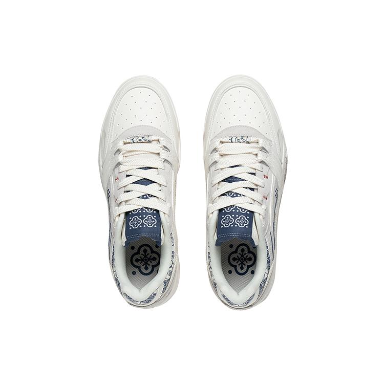 Li Ning Yuebai Slip Resistant Abrasion Resistant Low top Skateboard Shoes Unisex Ecru AGCS251-12