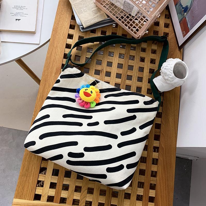 Slouchy Canvas Shoulder Bag for Women with Large Capacity