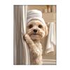 Cute Shower Dog Bathroom Decor Poster Dog in Bathtub Print Animal Murals Canvas  for Home Decor Dog Lover Gifts