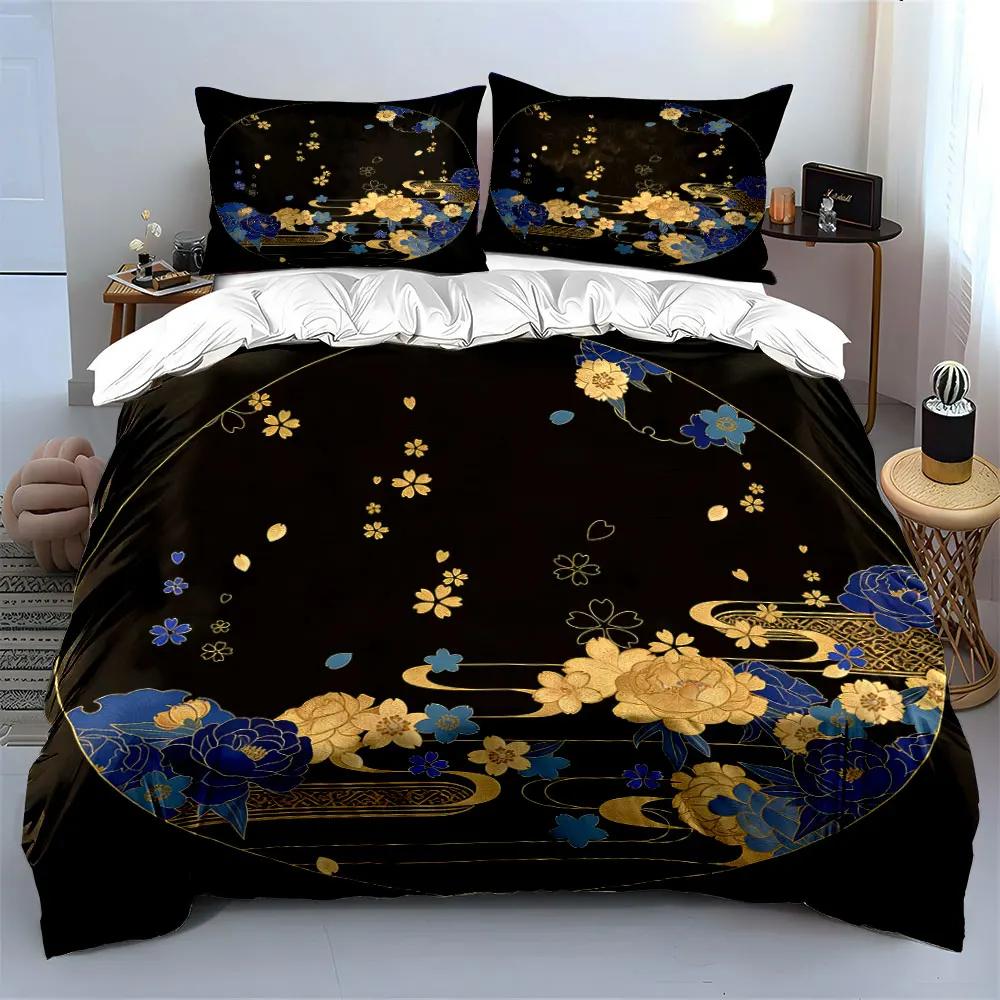 Elegant Floral Design Decor Set Soft Comfortable Duvet Cover Bedding Set Included 1*Duvet Cover & 2*Pillowcases gift
