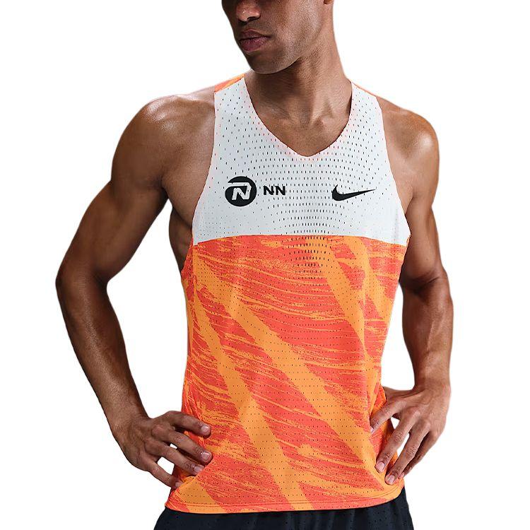

Nike Aeroswift Dri-Fit Adv Nn Logo Quick-Dry Breathable Running Comfortable Vest Men Tops Team-Orange White Black HF6617-891 S