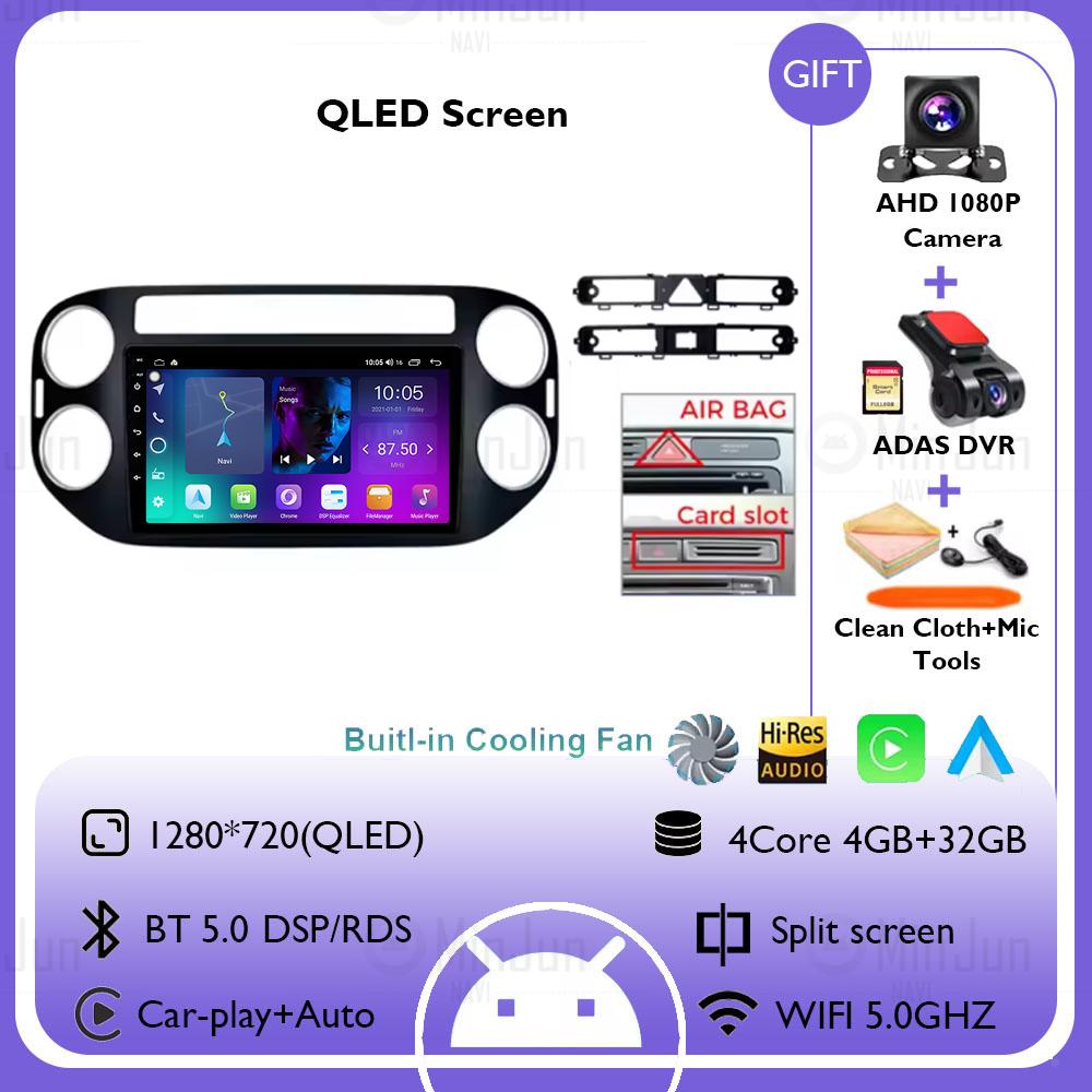 Radio Auto Android 14 Pentru Volkswagen VW Tiguan Spate 2006 - 2016 Golf Plus Wireless Carplay Auto Car DSP Stereo Player Multimedia
