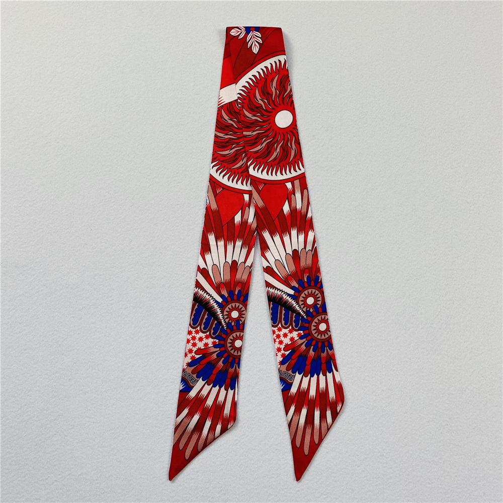 

2024 New Design Bag Scarf Fashion Skinny Hijab Scarf Brand Femme Bandana Foulard Silk Head Scarves For Ladies Fashion Headband
