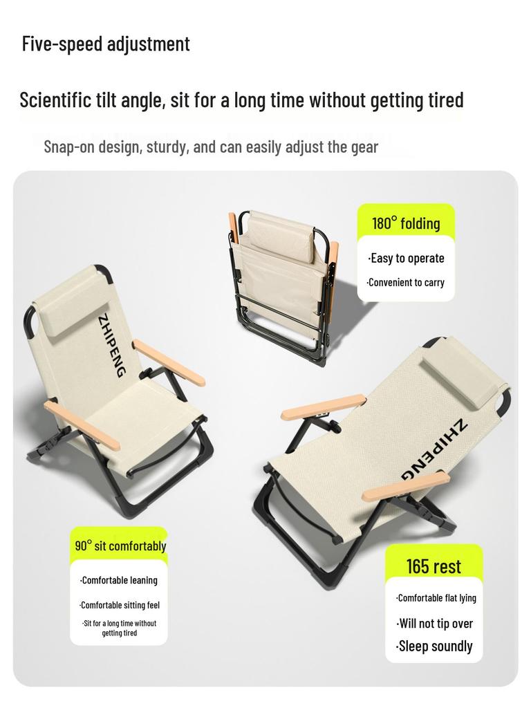 Sea Dog 2025 Folding Recliner: Outdoor Portable Dual-Use Camping & Beach Chair