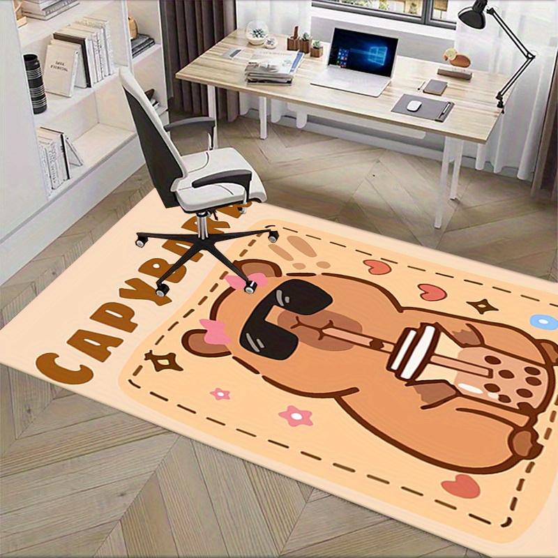 1pc Capybara,Sunglasses,Bubble Tea Office Carpet Soft Polyester Entrance Carpet Washable Non Slip Ma