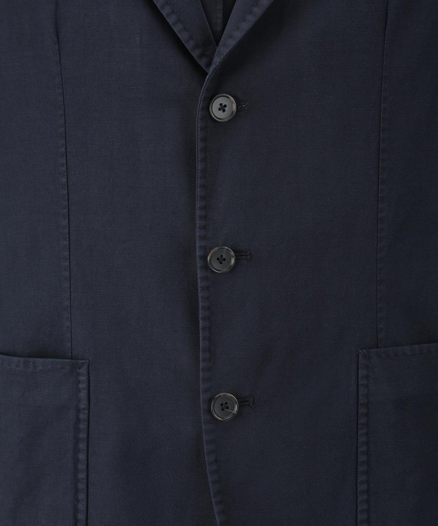 BROOKS BROTHERS Cotton Linen Herringbone Jacket (Navy) (Bbjsmmg101)