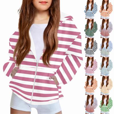 Kinder Mode Bedrucktes Langarm Kapuzensweatshirt Mädchen Hoodie Jacke