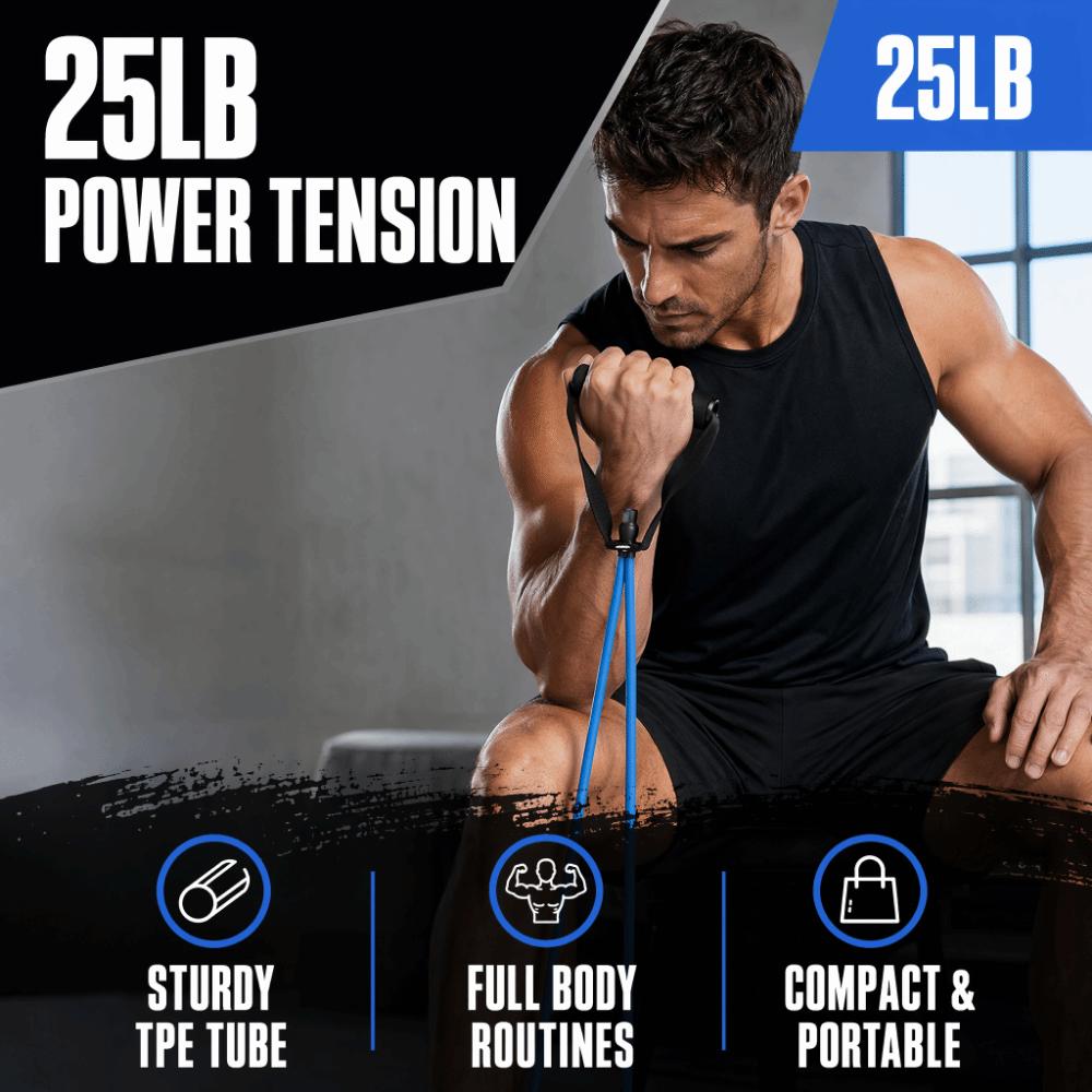 2PCS Elastic Material Exercise Band 25LB Resistance Band Gym Training