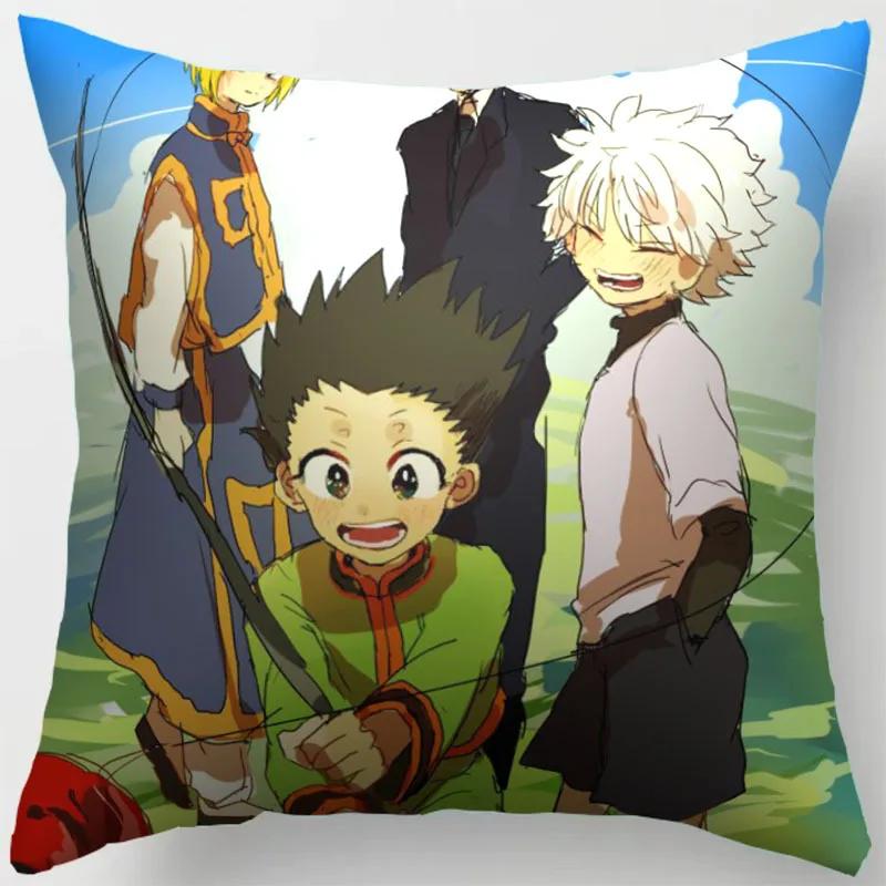 45CM Anime HUNTER Hisoka Kurapika Killua Zoldyck Druck Kissenbezug Wohnzimmer Zuhause Sofa Auto Dekoration Kissenbezug Kissenbezug