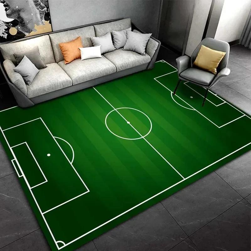 Basketball Court Motif Non-Slip Carpet for Boys Bedroom Living Room Sports Decor Welcome Mat Play Rug