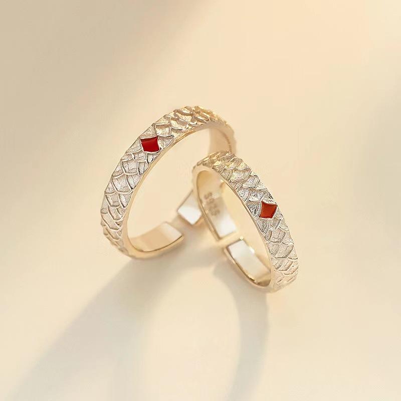 2 Stück 925 Sterling Silber Partnerringe Verstellbar Schlichtheit Mode Exquisit Herren Damen Schmuck Zubehör Hochzeitsfeier Geschenk