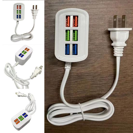 USB Charger Plug-Play 6-Port USB Mobile Phone General Purpose Multi-Port Charger Plug Phone Accessories