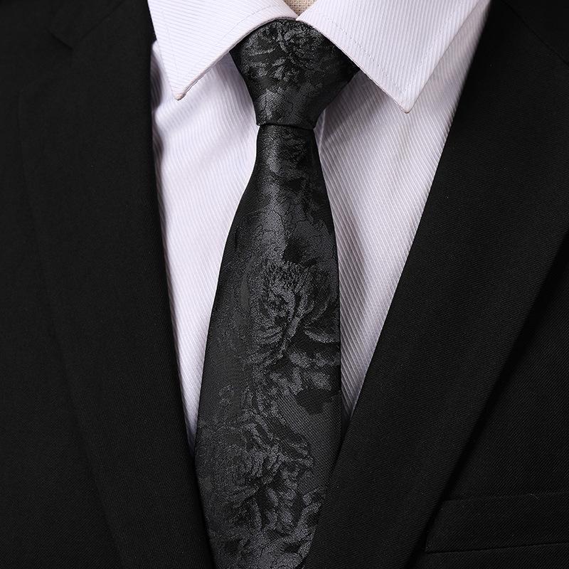 Fashion Versatile Casual Men And Women Retro Hong Kong Style Business Dress Groom Wedding Korean Version 8Cm Hand-Patterned Tie