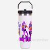 30Oz Anime K-Pop Large Capacity Portable Car Cup Stainless Steel Thermos Cup with Straw Handle Travel Sports Water Bottle Vacuum Flask
