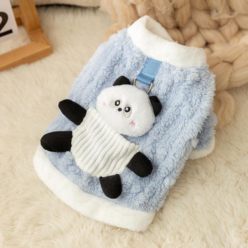 

Милая одежда для собак осень и зима карман трехмерные маленькие животные можно буксировать кошка флис теплая питомец двуногий XXL (recommended weight 15-10kg) бонди синий