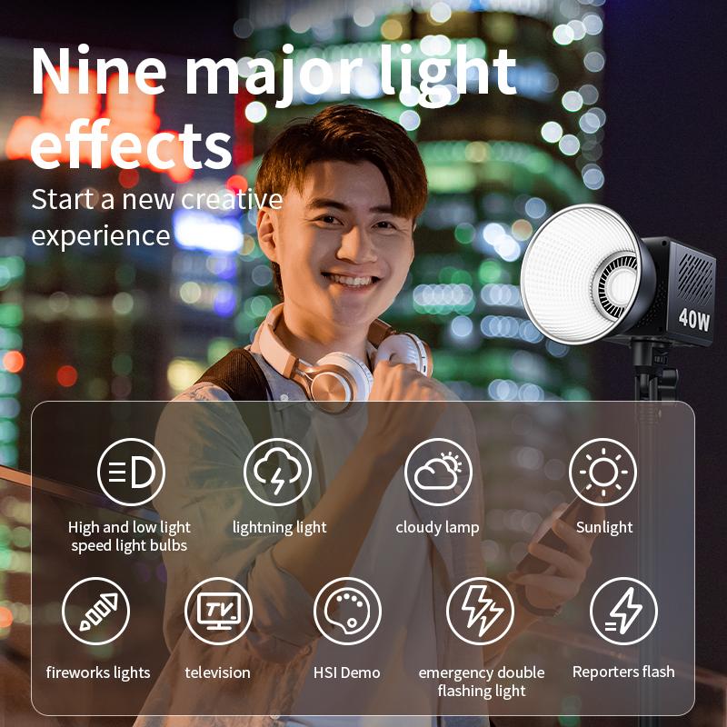 LED Video Light Built-in 3400mAh Battery and PD Fast Charging Portable Handheld Bi-Color 2500K-6500K Continuous Output Lighting