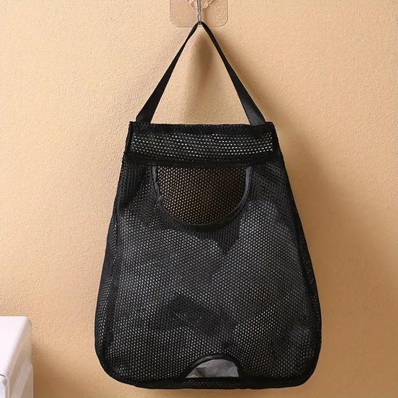 Distributore di sacchetti per la spazzatura in rete a parete, porta sacchetti di plastica e organizer per la cucina