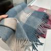 Winter atmosphere plaid 100 wool scarf women's winter versatile couple warm shawl dual-purpose