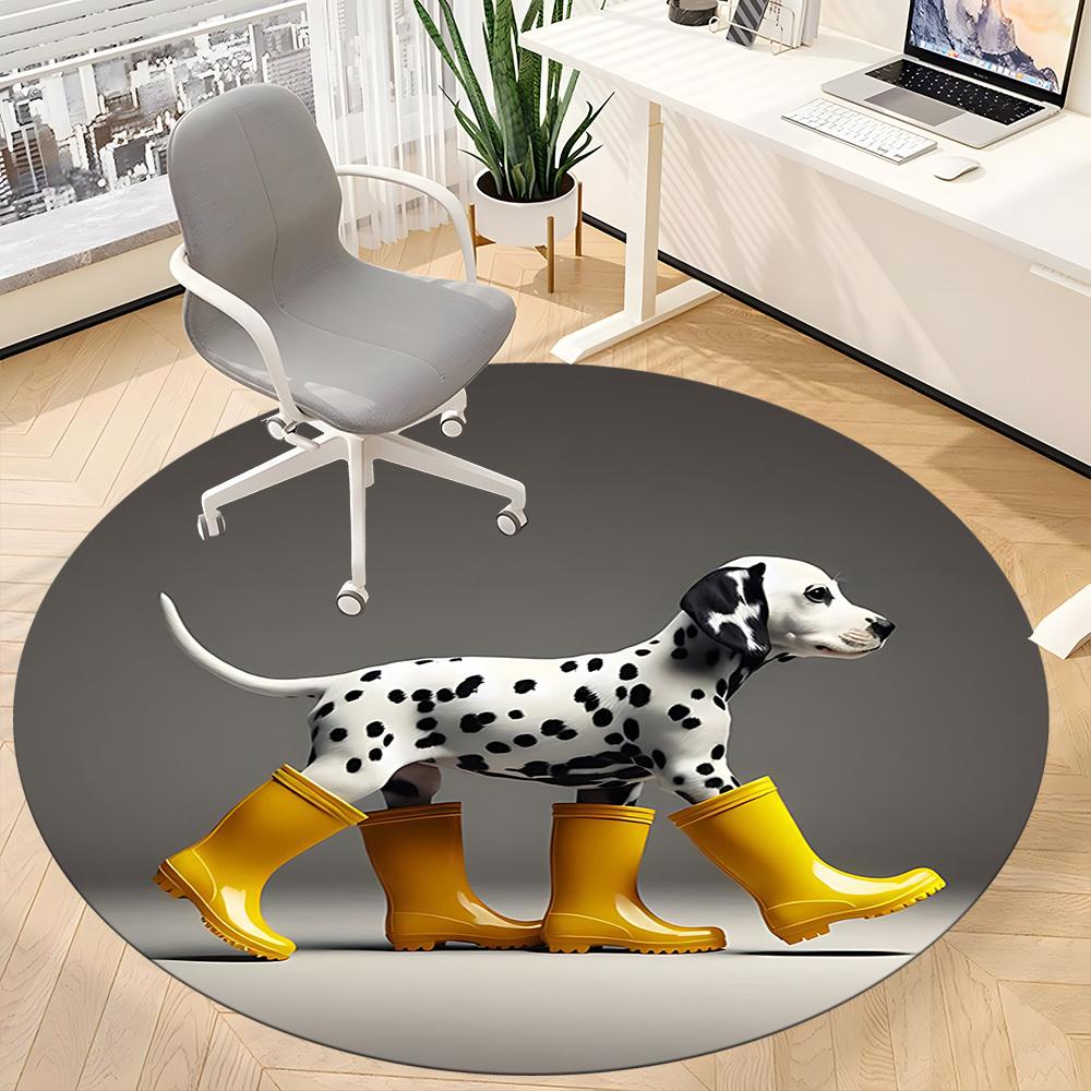 1pc Dalmatian, Rainboots Chair Carpet for Office, Non-slip, Soft and Durable Office Rug for Interior Decoration, Perfect for Office Yy260313079