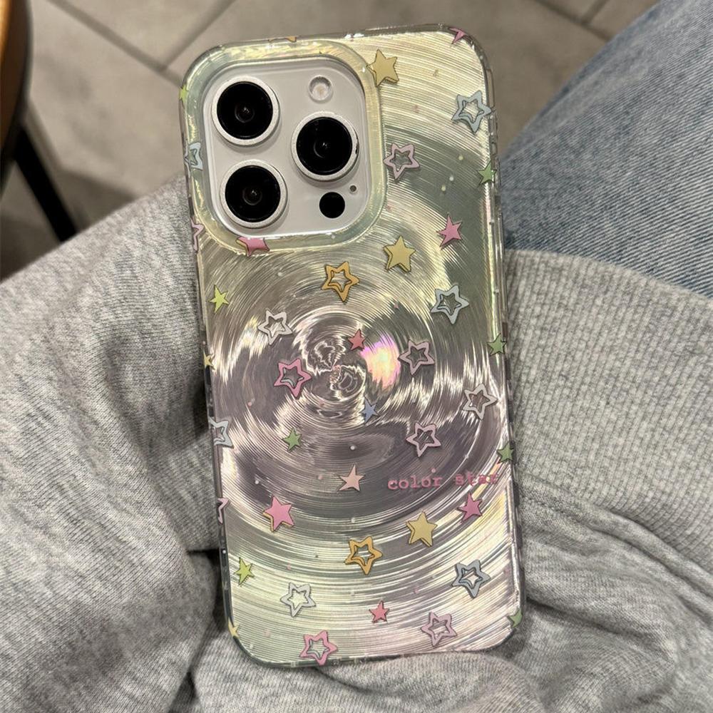 Iridescent Glossy Phone Case for iPhone 11 13 14 15 16 17 Pro 17 13 14 15 Pro Max High Quality Fantasy Floral Style Full Protection Shell