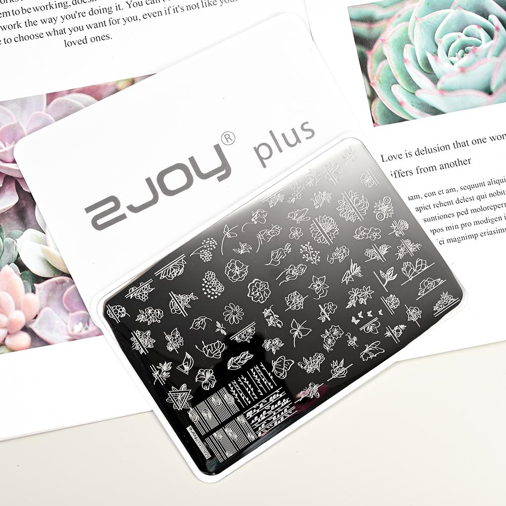 Destičky na ražení nehtů Zimní linky svetru s pruhovaným vzorem Šablony na nehty DIY geometrický kostkovaný design nehtová deska Obrázek Decoratio