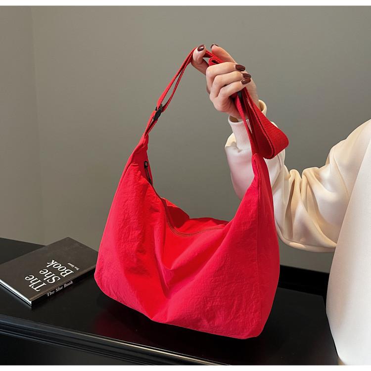 Nylon Sling Bag For Women And Girls With Large Capacity And Zipper Closure For Daily Use
