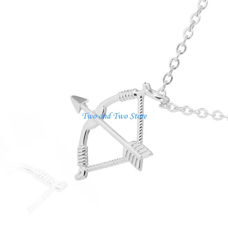 HX6F Fashionable Pendant Necklace Handmade Bow and Arrows Neckchain Gothic Clavicle Chain for Women Girls Choker серебряный