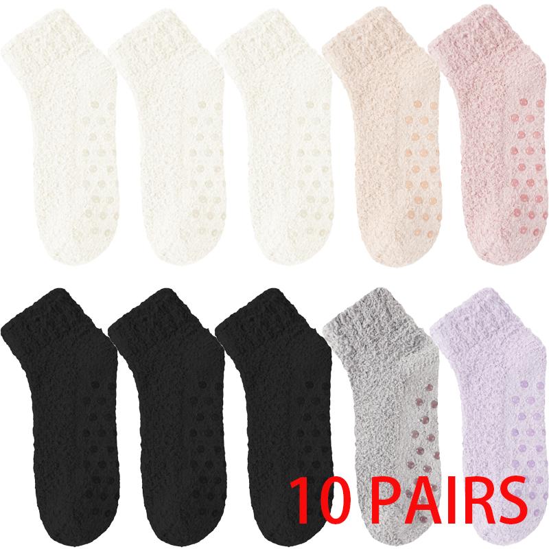 1/10 Pairs Autumn and Winter Coral Fleece Warm Floor Socks Home Cute Sweet Ladies Plus Fleece Socks