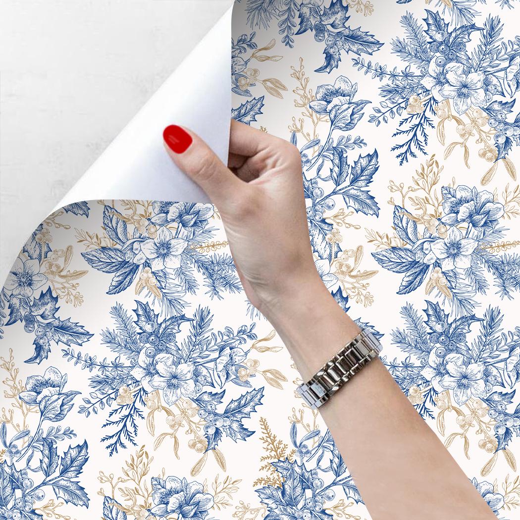 

Grey Floral Peel And Stick Wallpaper Self-Adhesive Leaf Contact Paper for Home Bedroom Restaurant Wall Decor 3mx45cm