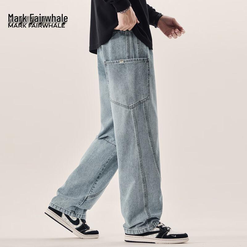 Jean en Denim Homme Mark Fairwhale Lavé Coupe Droite Ample