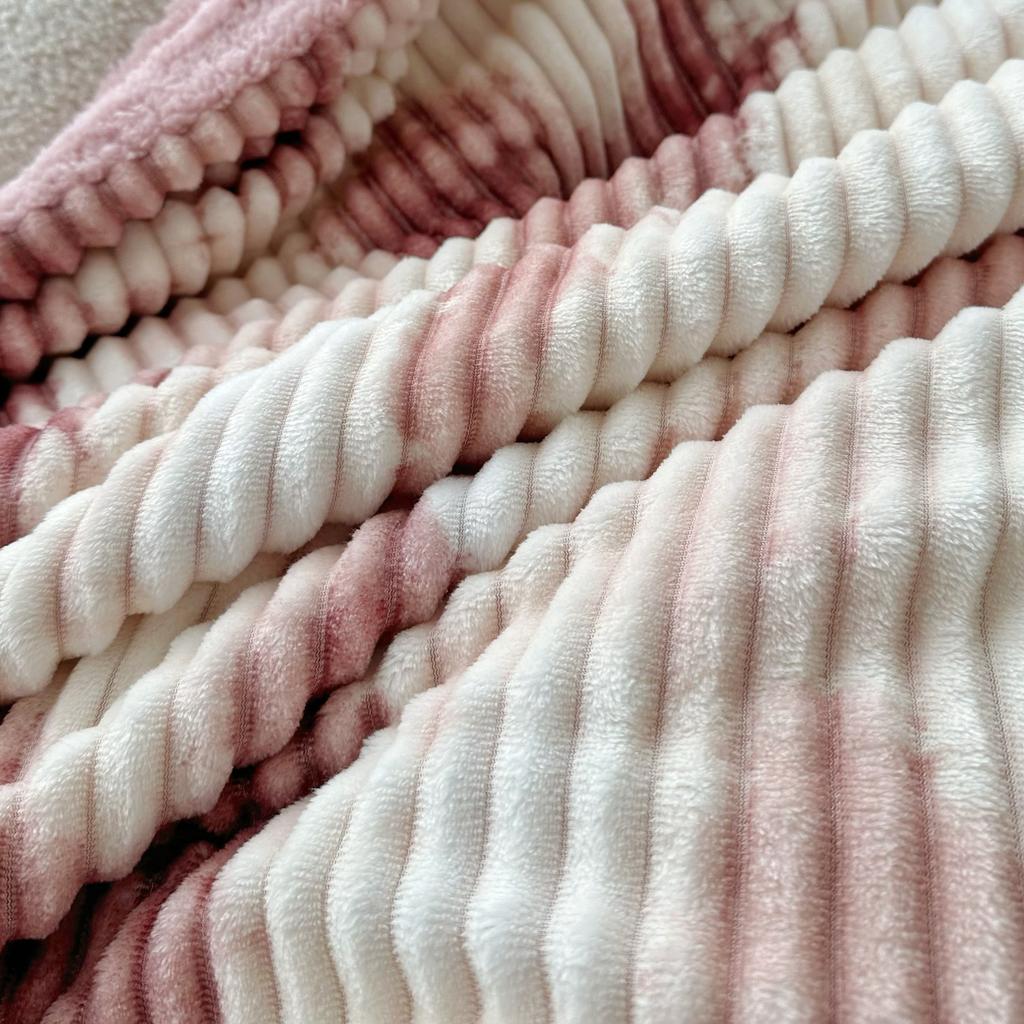 Ink-wash Painting Striped Blanket, Double-Sided Sofa Throw, Flannel Blanket for Air-Conditioned Afternoon Naps