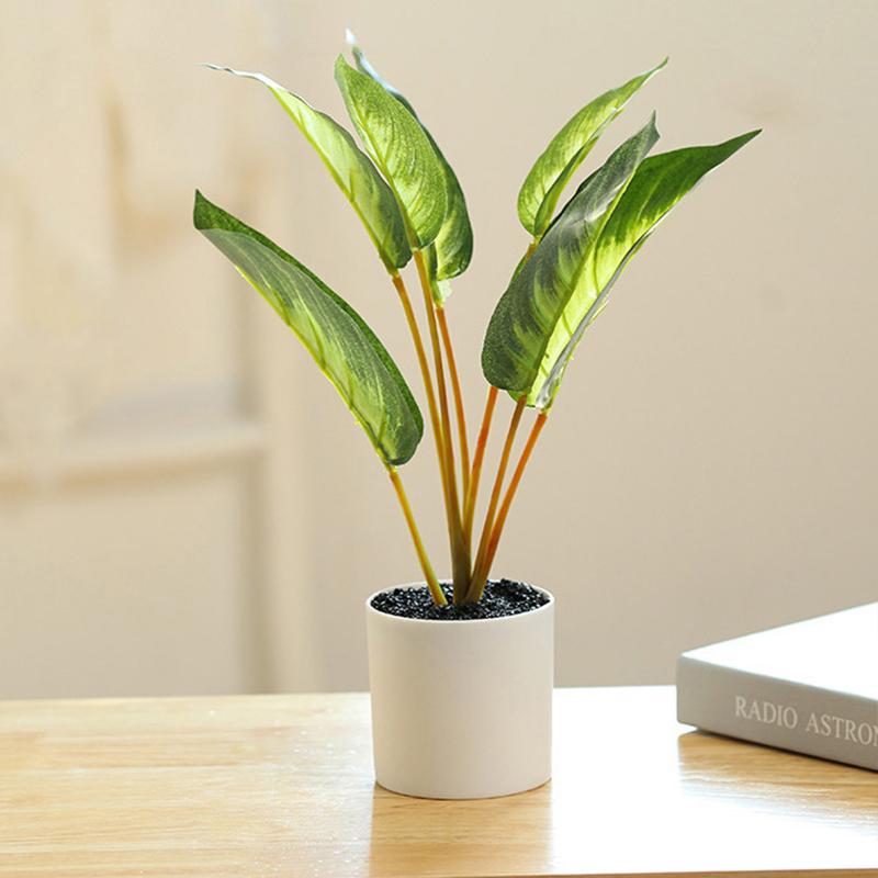 Fake Flowers And Leaves Green Plant Bonsai Creative Indoor Simulation Flower Artificial Plant Simulation Pot
