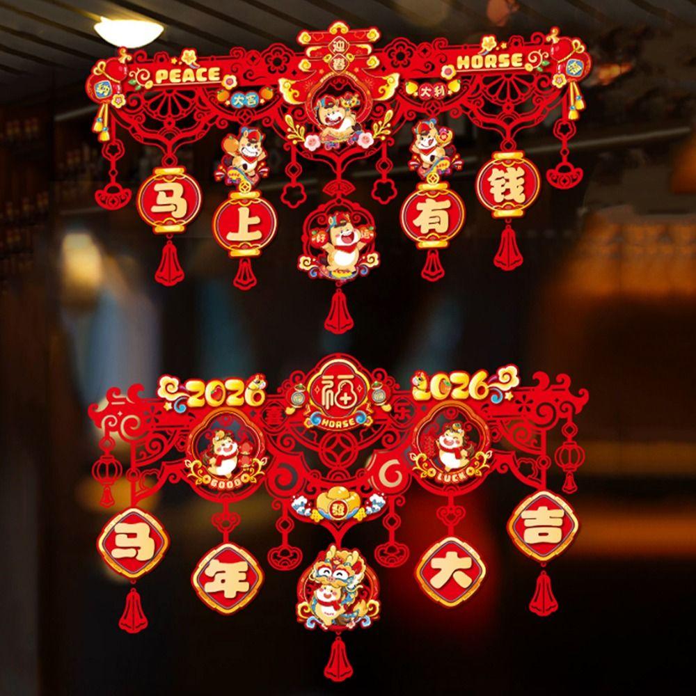 Flocking Chinese Lucky Ornament Good Luck Fu Character Pendant Festival Celebration