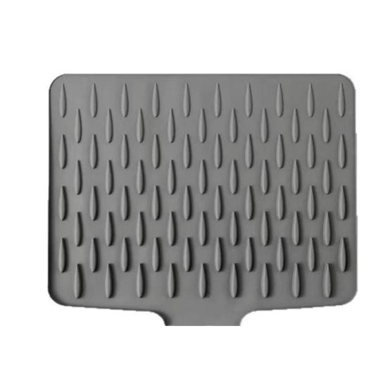 Silicone Slope Drain Mat for Drip-Free Drying Space-Saving Dish Drainer Heat-Resistant Pot Rack Non-Slip Mat for Kitchen Countertop