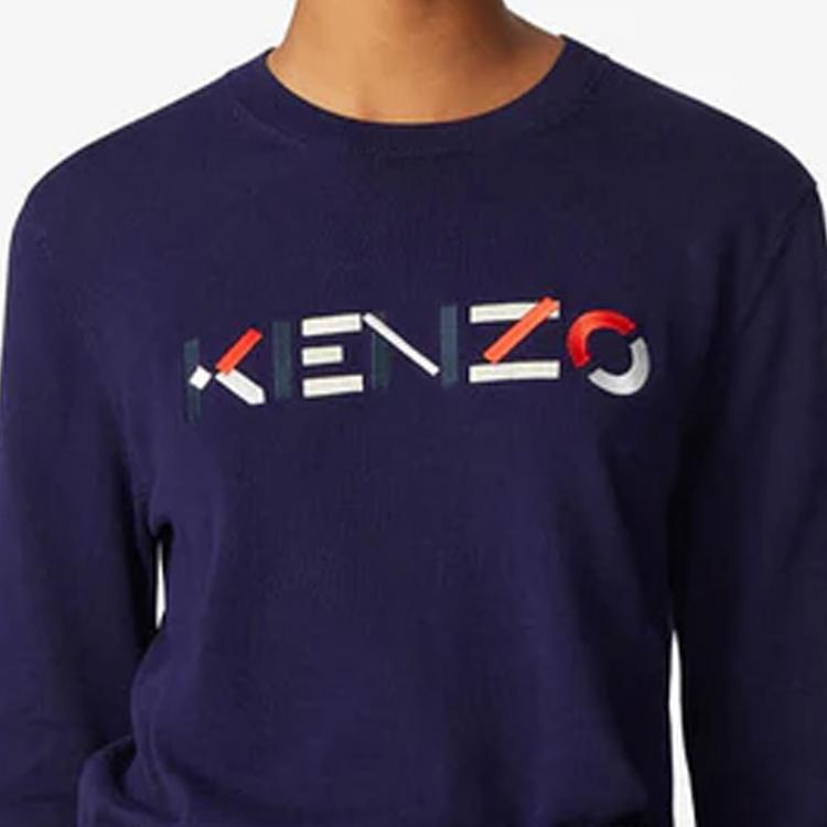 (WMNS) KENZO SS21 Embroidery Logo Swea Blue Women's FB52PU5413LA-76