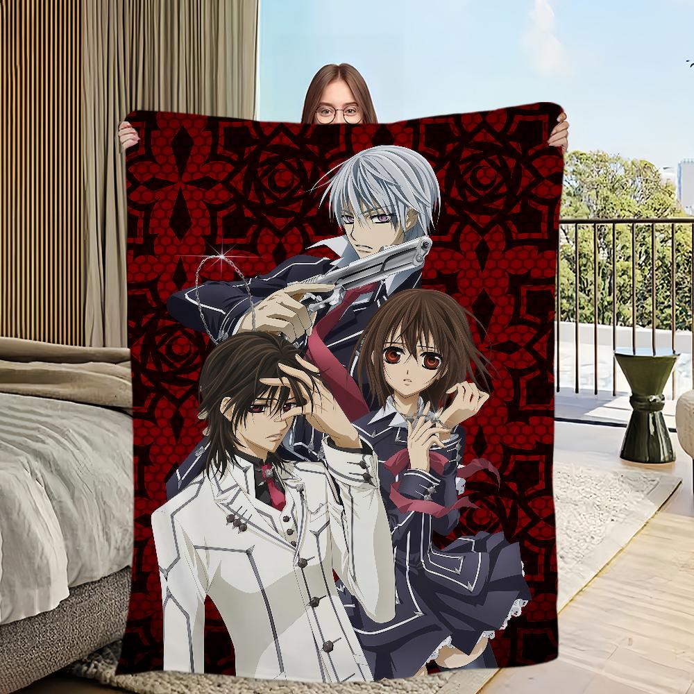 manga classic anime cool art v-Vampire Knight Flannel warm soft plush blanket for sofa living room office bedroom travel gift