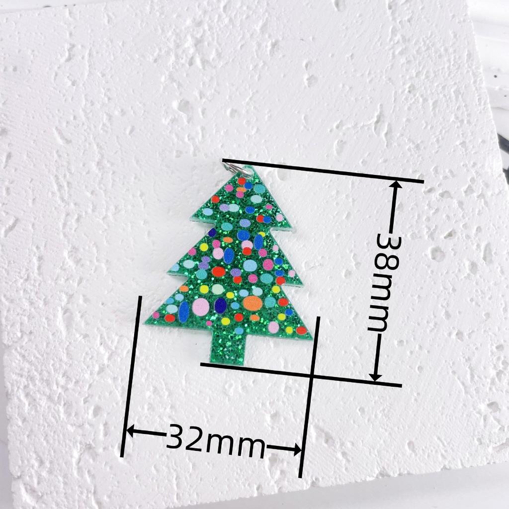 Acrylic Christmas Tree & Cactus Snowflake Earrings - DIY Keychain Charms, Holiday Jewelry