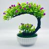 Falsk Bonsai Romantisk Ingen vanning Plast Vakker kunstig blomst Bonsai med Pot Garden Supplies