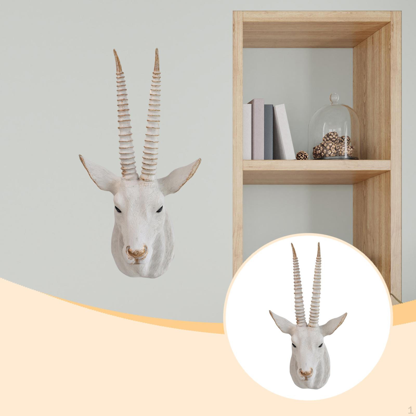 

Antelope Head Decorative Wall Statue Resin Animal Sculpture Figurine Artistic Ornament білий