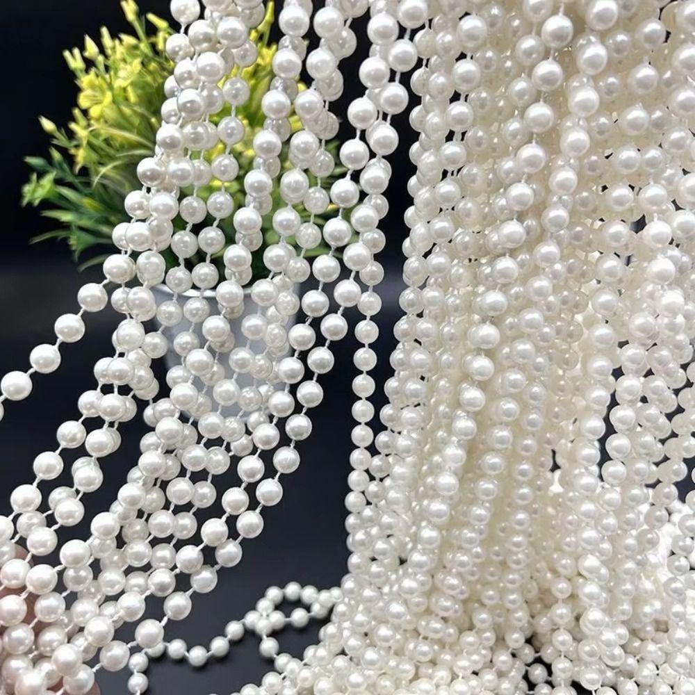 Multifunctional 5m Pearl Bead String 4/5/6/8/10mm Round Imitation Pearls Chain Pearl Beads Garland String Floral Centerpieces