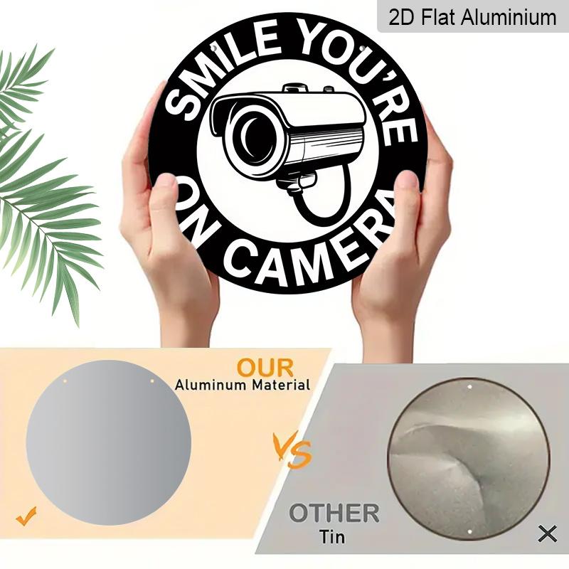 2D Flat Aluminum Retro-style Security Camera Wall Decoration, 7.87 Inches X 7.87 Inches. Suitable for Cafes, Living Rooms, Kitchens, Bars, Porches