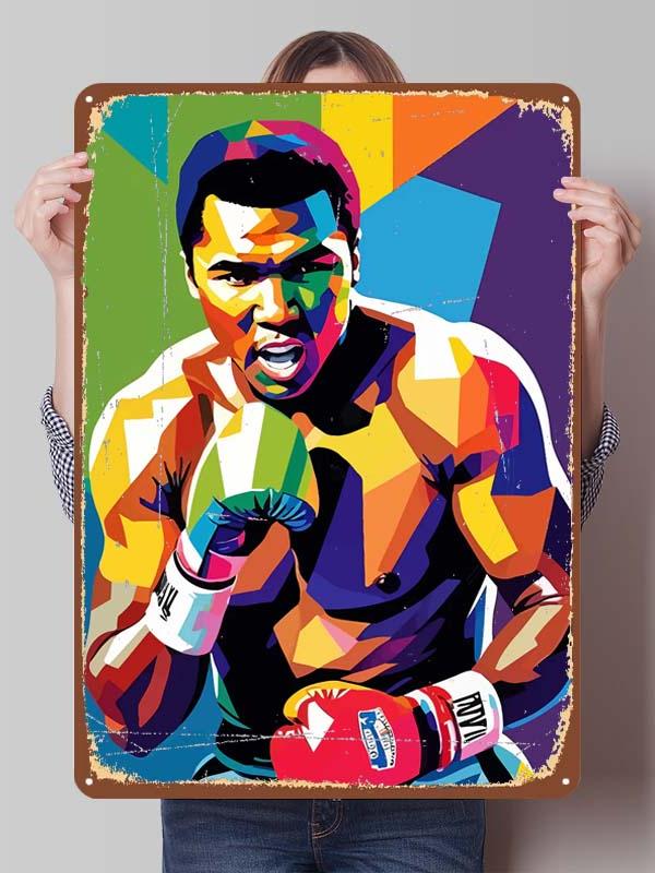 Muhammad Ali Bokser Metalowe Plakaty Dekoracyjne do Dekoracji Pokoju Niestandardowe Bokserskie Metalowe Tabliczki Cyny do Dekoracji Ściennej Retro Dom Mężczyźni