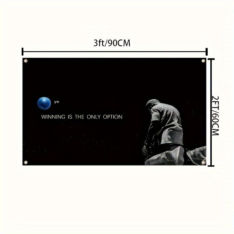 1pc, 2D Flat, Inspirational Rapper's Tweet Tapestry Banner - "Winning Is the Only Option" Design, Suitable for Home/dorm Decor,