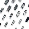 24Pcs Japanese Coffin Shaped Black White Horror Ghost Fake Nails Full Cover Halloween Press On Nail Tips