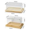 New Bamboo Butter Dish Nordic Design with Clear Lid Butter Storage Box Multi-size Air-Tight Butter Container Kitchen Use