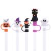 5-1pc Halloween Silicone Straw Covers Dust-Proof Cute Cartoon Straw Caps Funny Tumbler Straw Plugs for Stanle y 30/40 OZ Cups