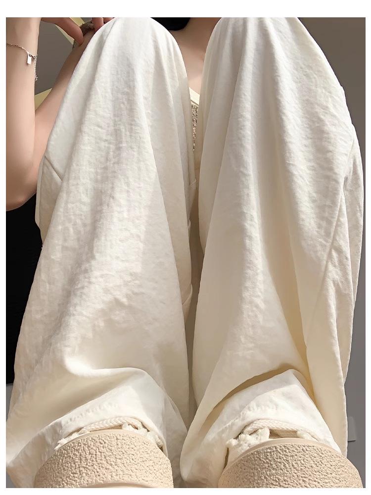 Women's Ice Silk High-Waist Wide Leg Trousers - Summer 2025 Collection